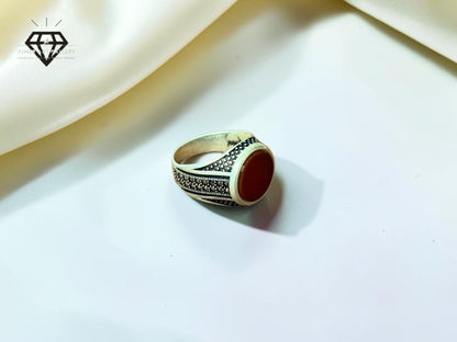 Red Aqeeq Ring