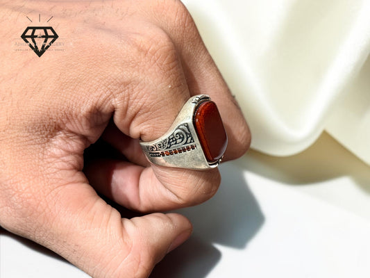 Red Aqeeq Ring