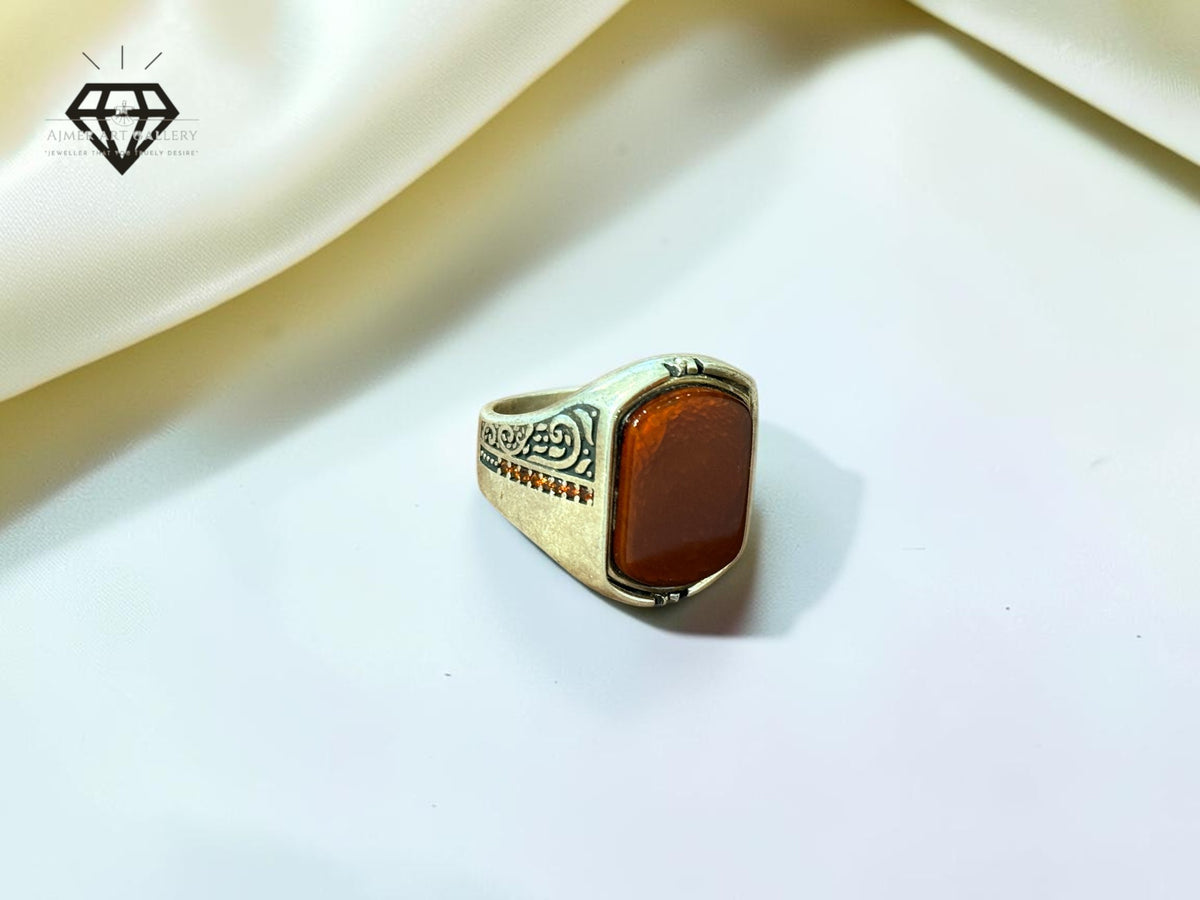 Red Aqeeq Ring