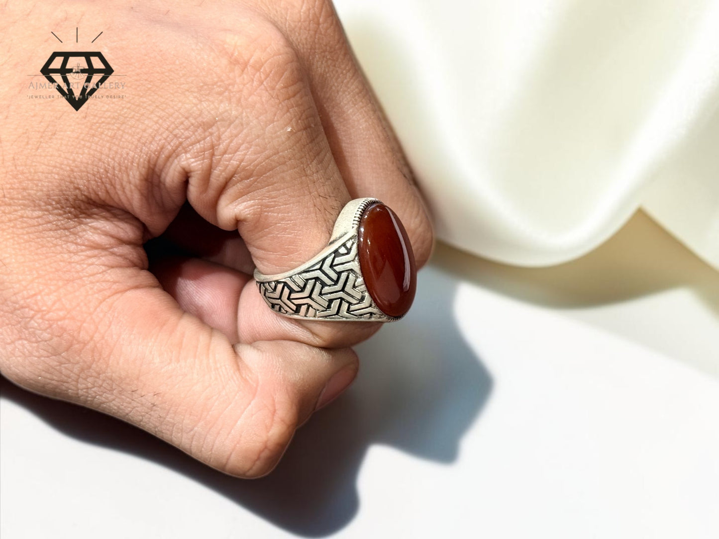 Red Aqeeq Ring