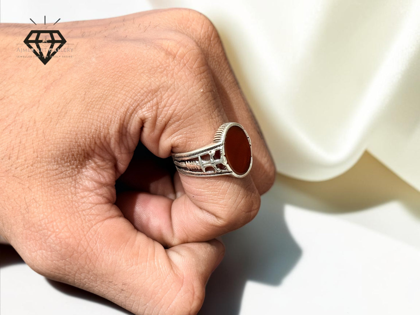 Red Aqeeq Ring