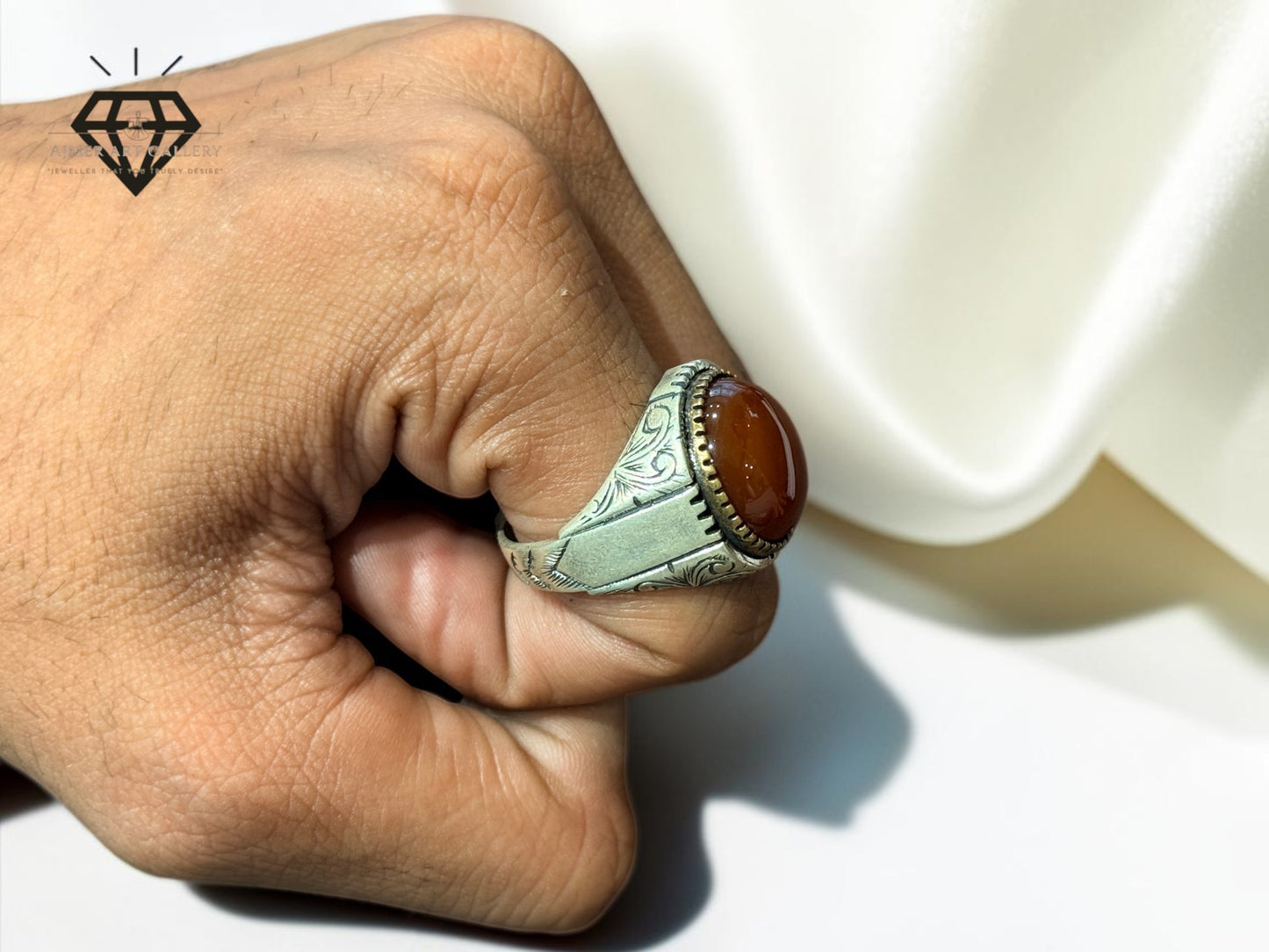 Red Aqeeq Ring