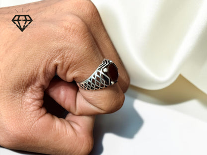 Red Aqeeq Ring