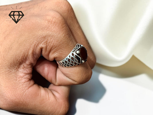 Red Aqeeq Ring
