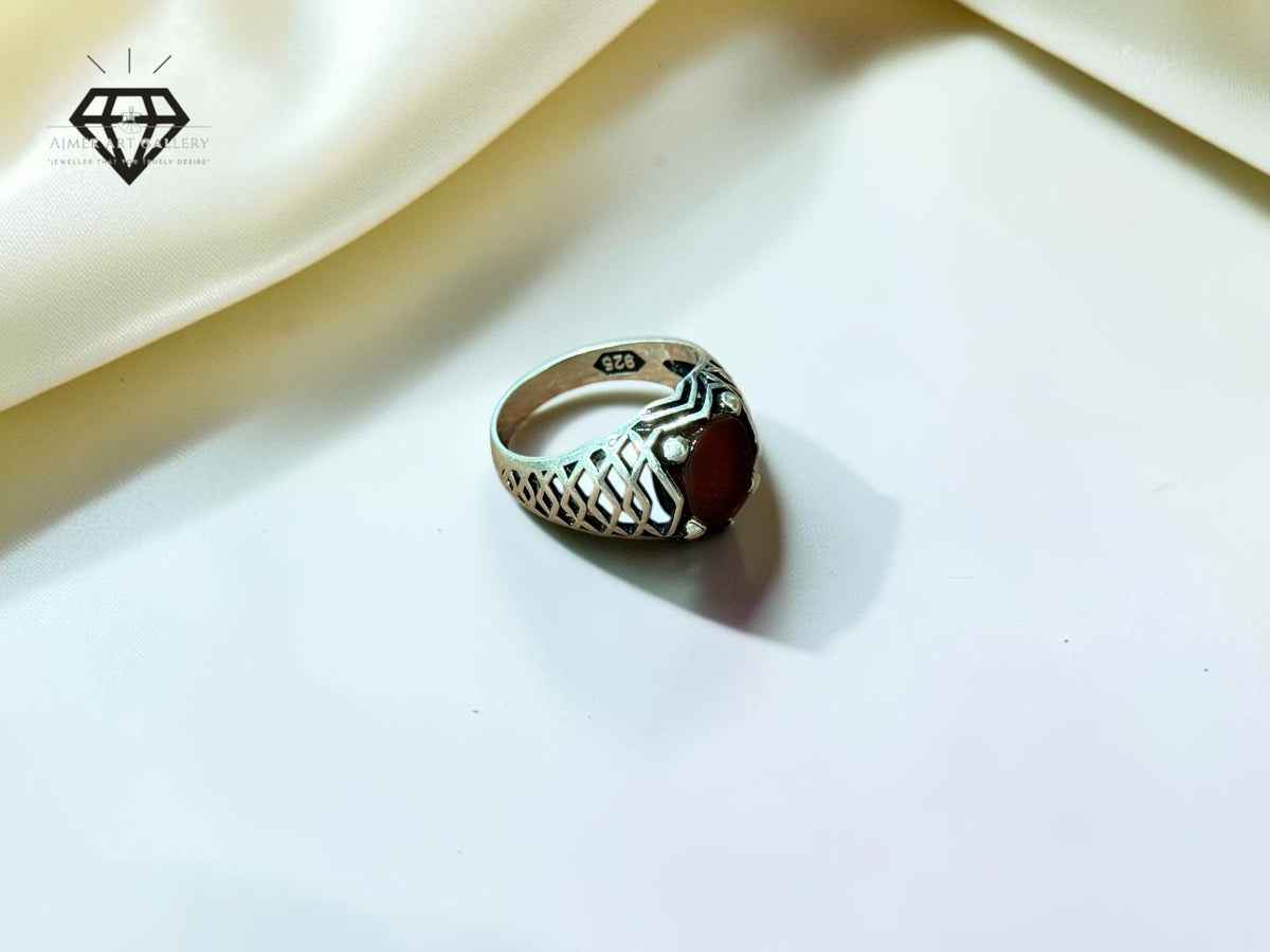 Red Aqeeq Ring