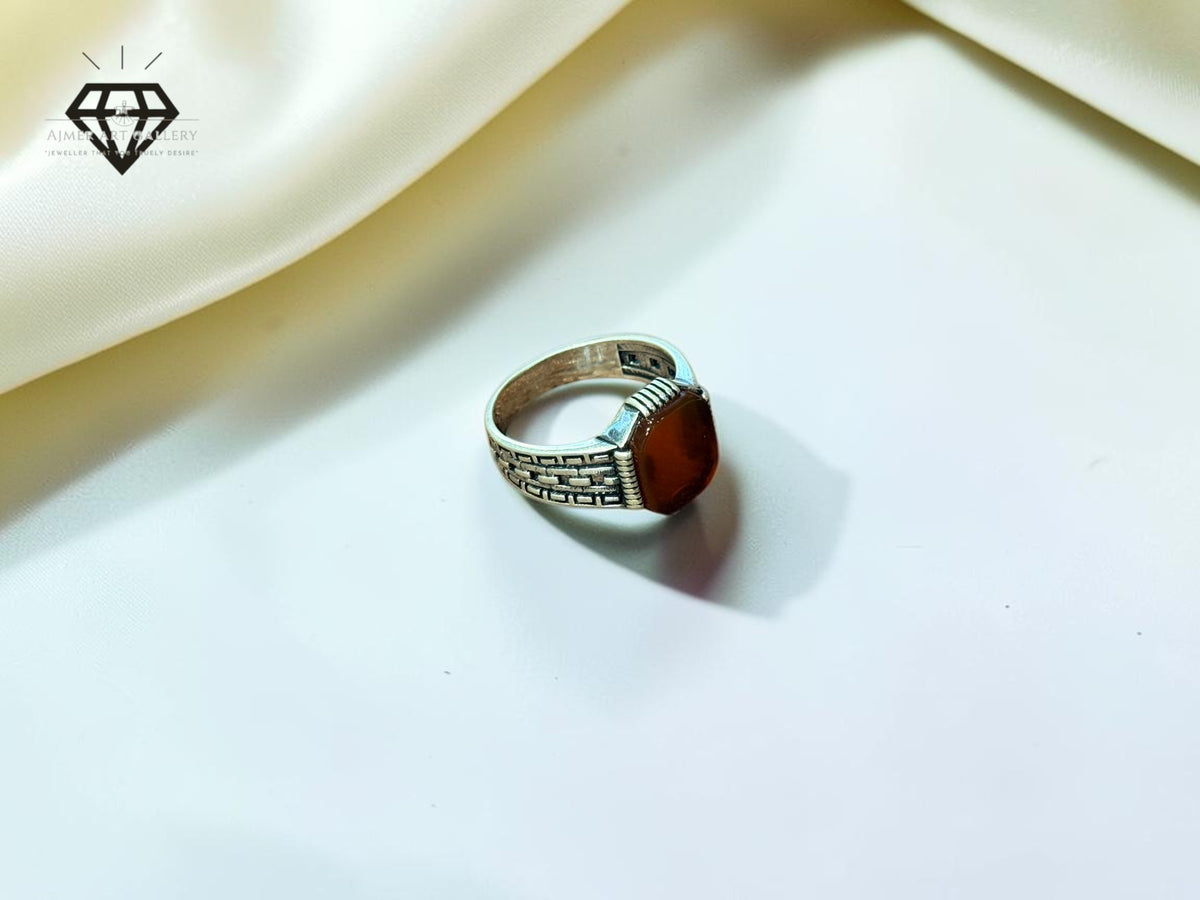 Red Aqeeq Ring