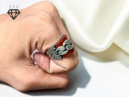 Red Aqeeq Ring