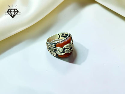 Red Aqeeq Ring