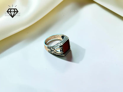 Red Aqeeq Ring