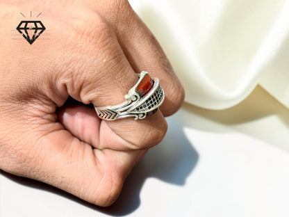 Red Aqeeq Ring