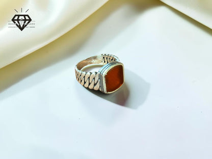 Red Aqeeq Ring