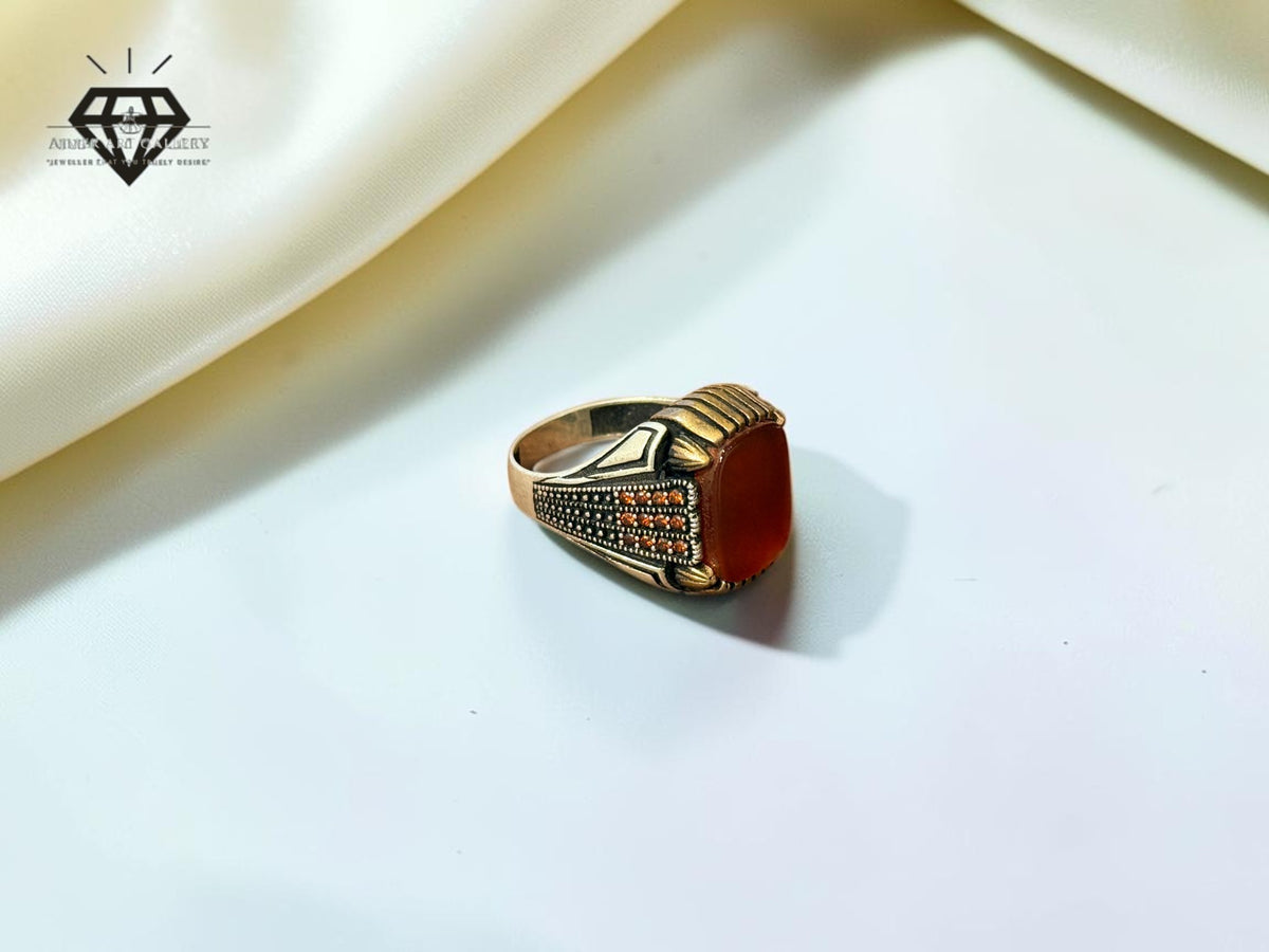 Red Aqeeq Ring