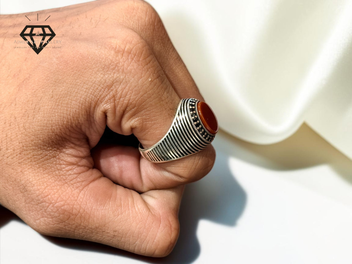 Red Aqeeq Ring