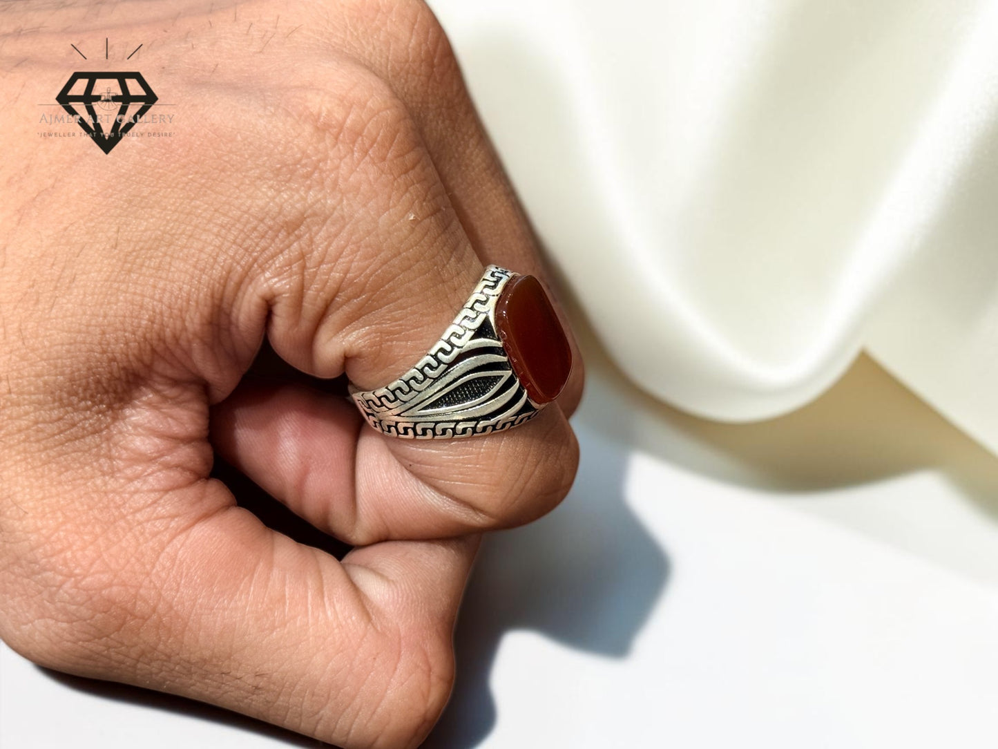 Red Aqeeq Ring