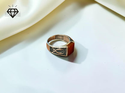 Red Aqeeq Ring For Men