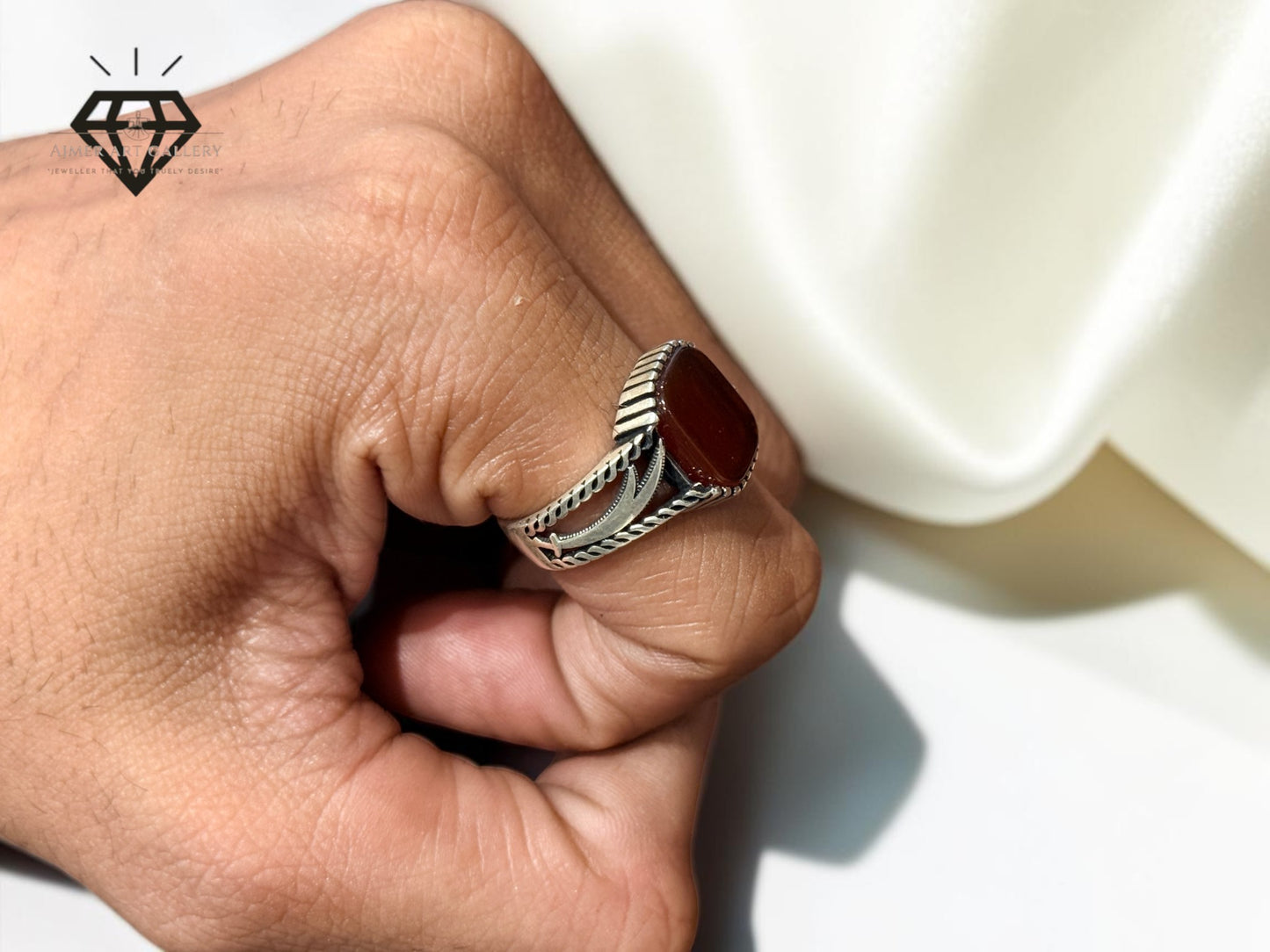 Red Aqeeq Ring