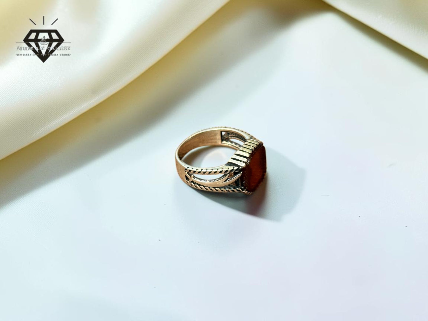 Red Aqeeq Ring