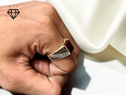 Red Aqeeq Ring