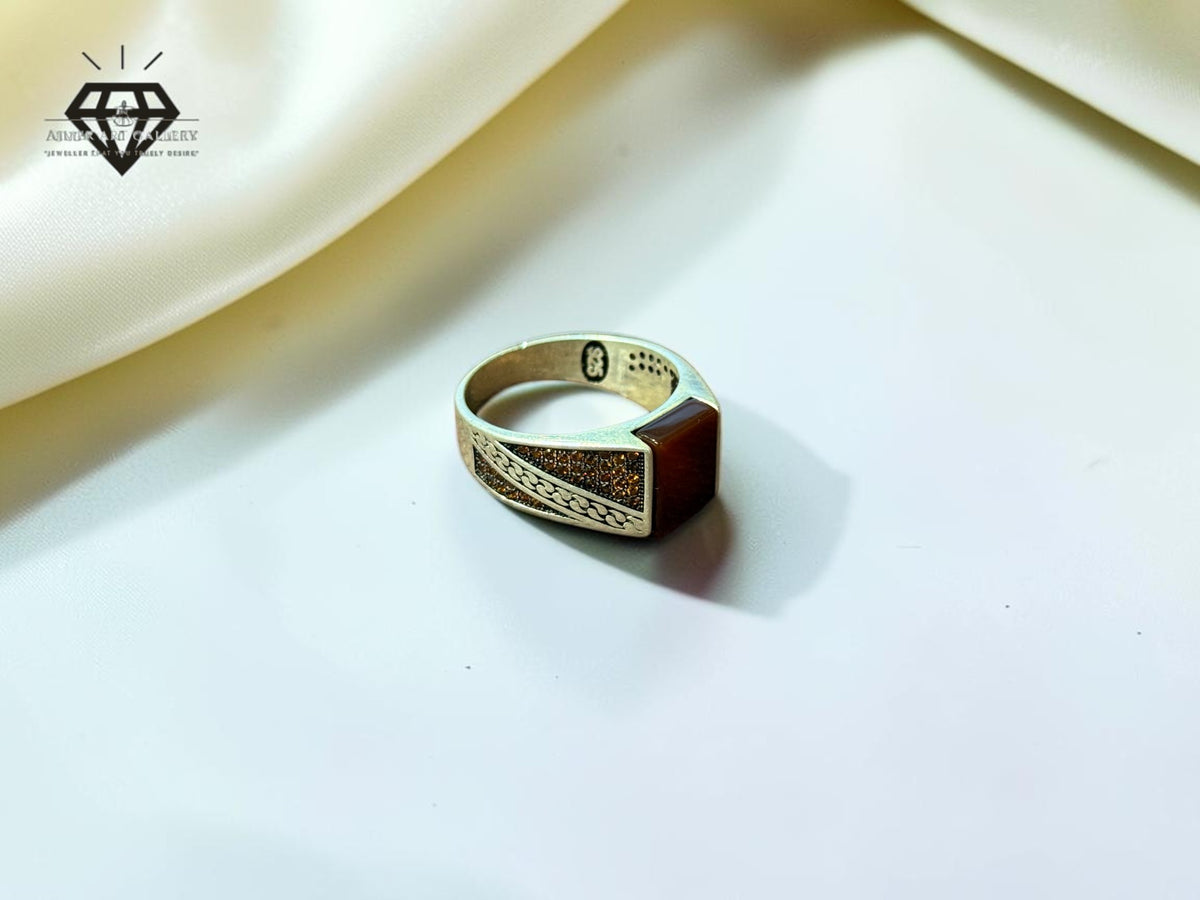 Red Aqeeq Ring