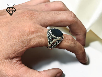 Black Aqeeq Ring