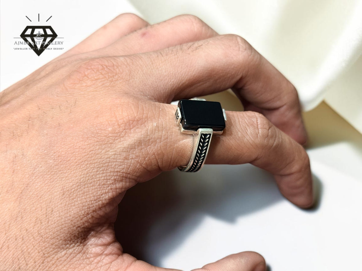Black Aqeeq Ring