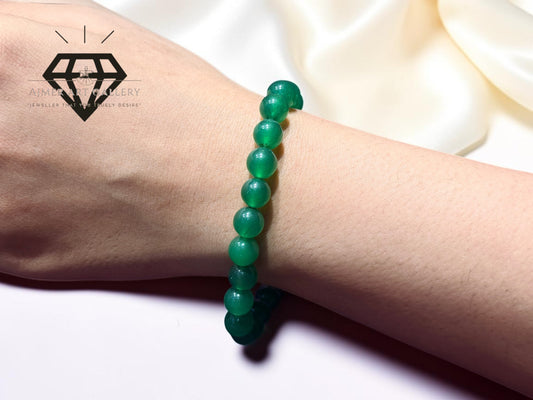Green Aqeeq / Agate Gemstone Bracelet