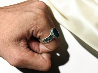 Green Aqeeq / Agate Ring