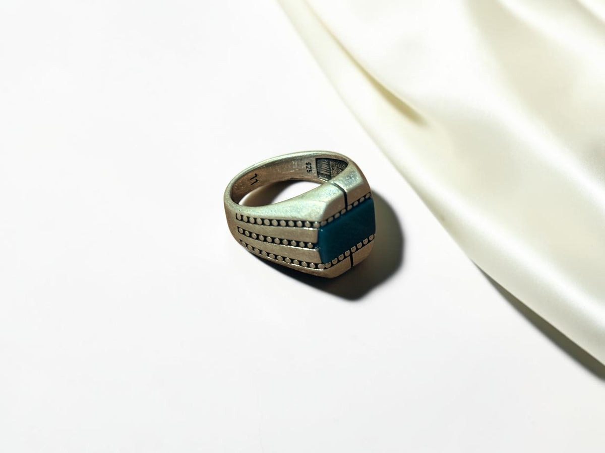 Green Aqeeq / Agate Ring