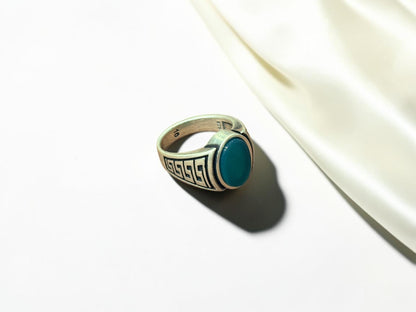 Green Aqeeq / Agate Ring