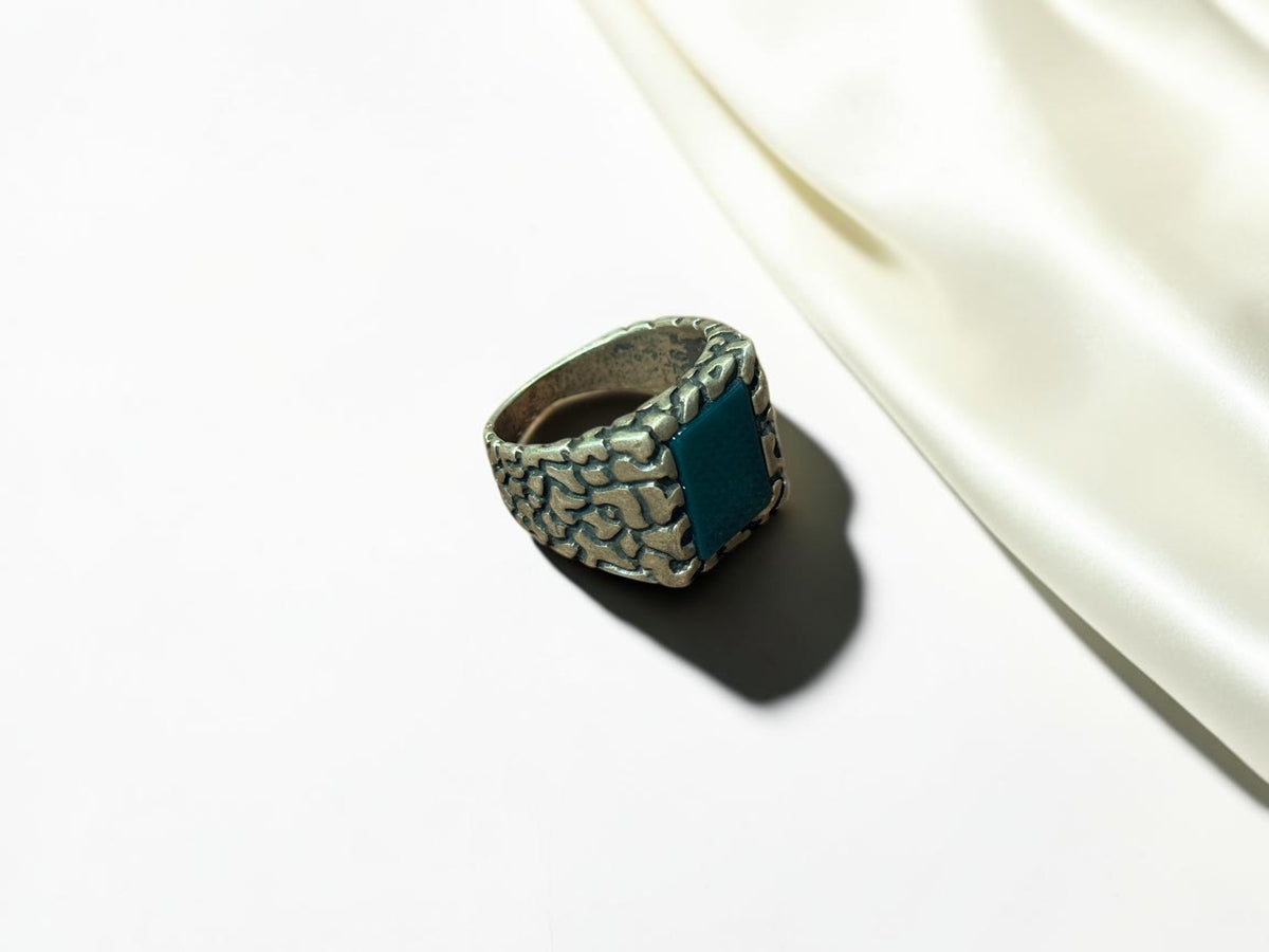 Green Aqeeq / Agate Ring