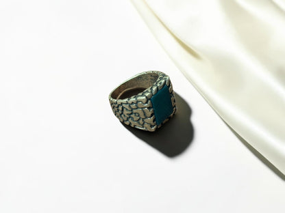 Green Aqeeq / Agate Ring