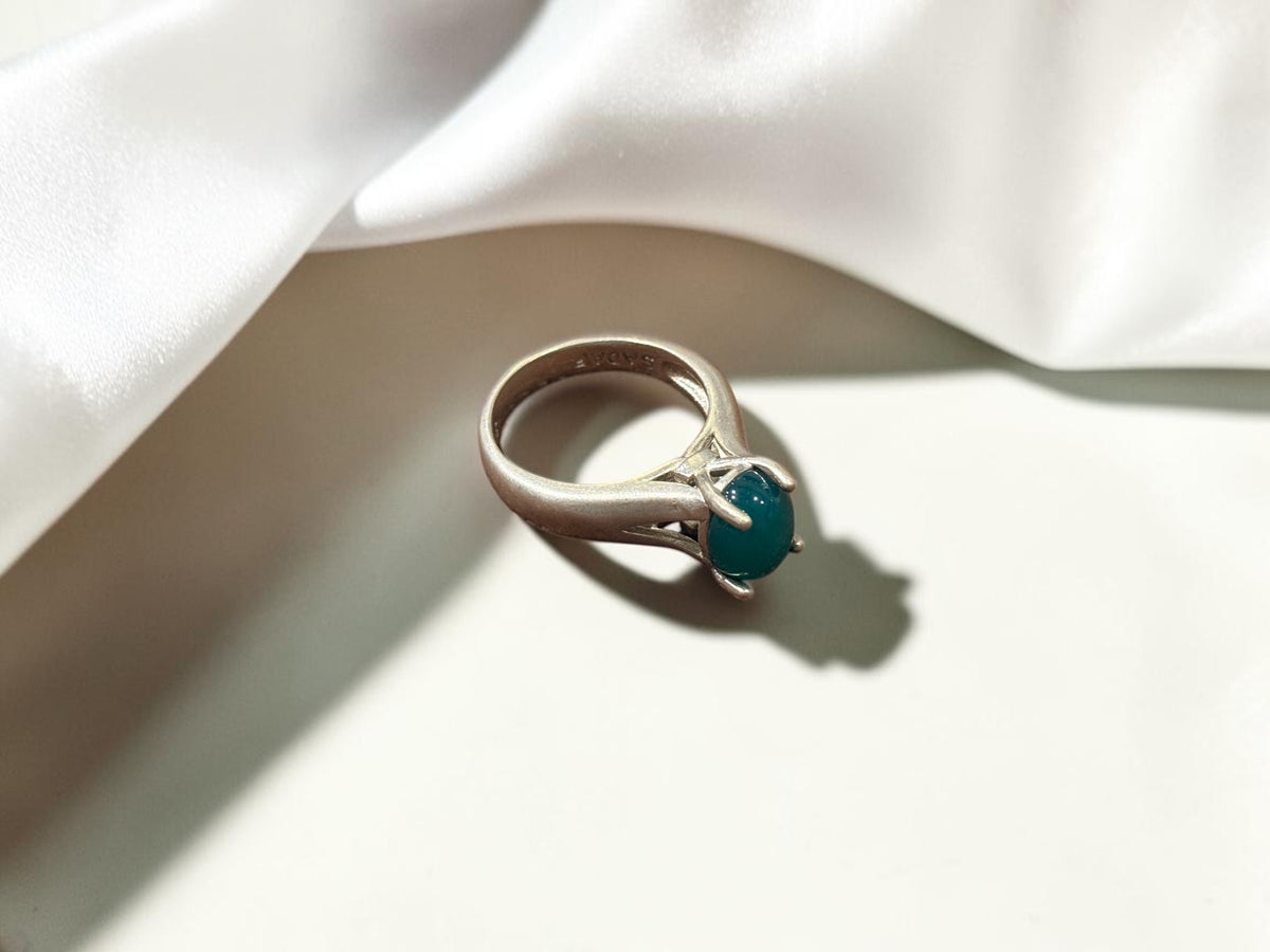 Green Aqeeq / Agate Ring