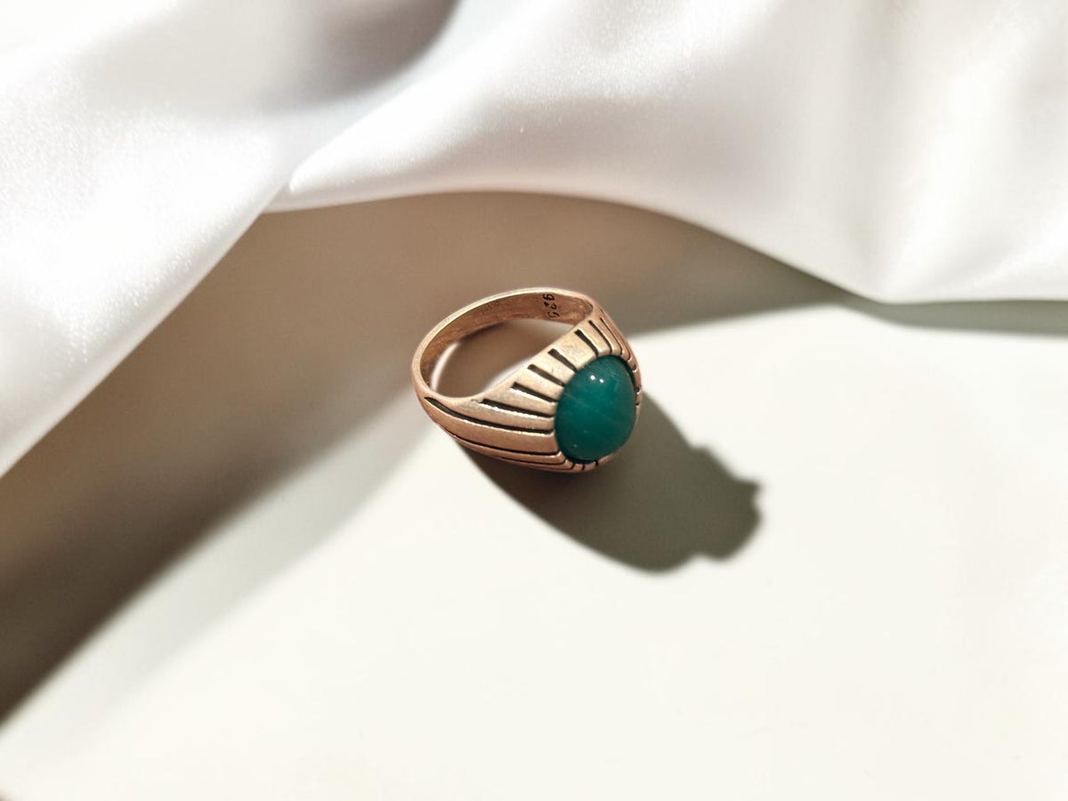 Green Aqeeq / Agate Ring
