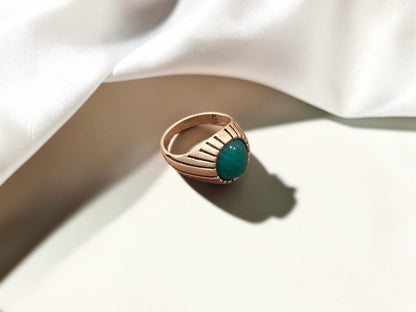 Green Aqeeq / Agate Ring