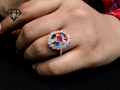 Colorful Zirconia diamond Women Ring