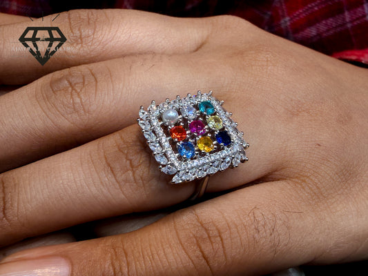 Colorful zirconia diamond Ring for women