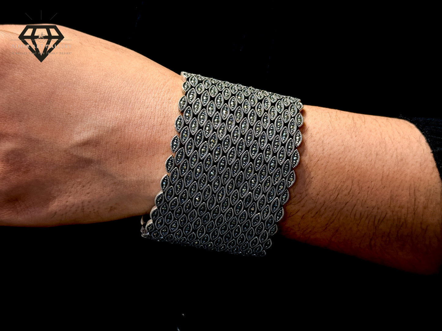 Broad size rich look Marcasite Bracelet For Women