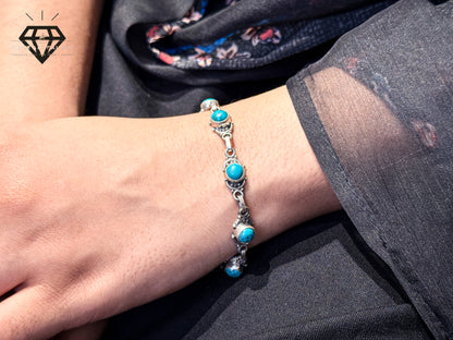 Blue Synthetic Stone Bracelet For Women