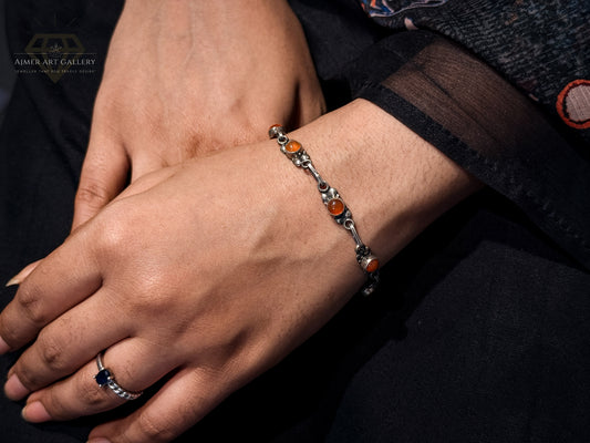 Orange Stones Bracelet For Women