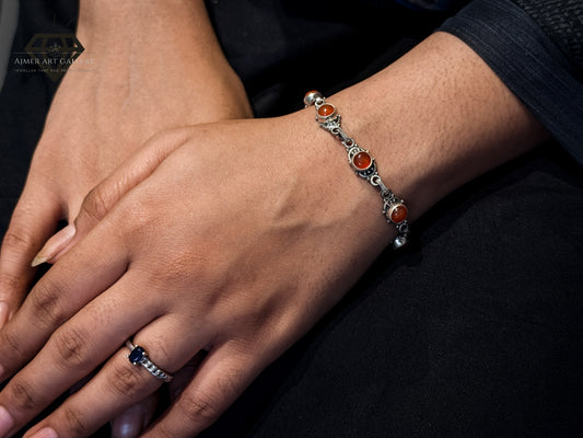 Red Gemstones Bracelet For Women