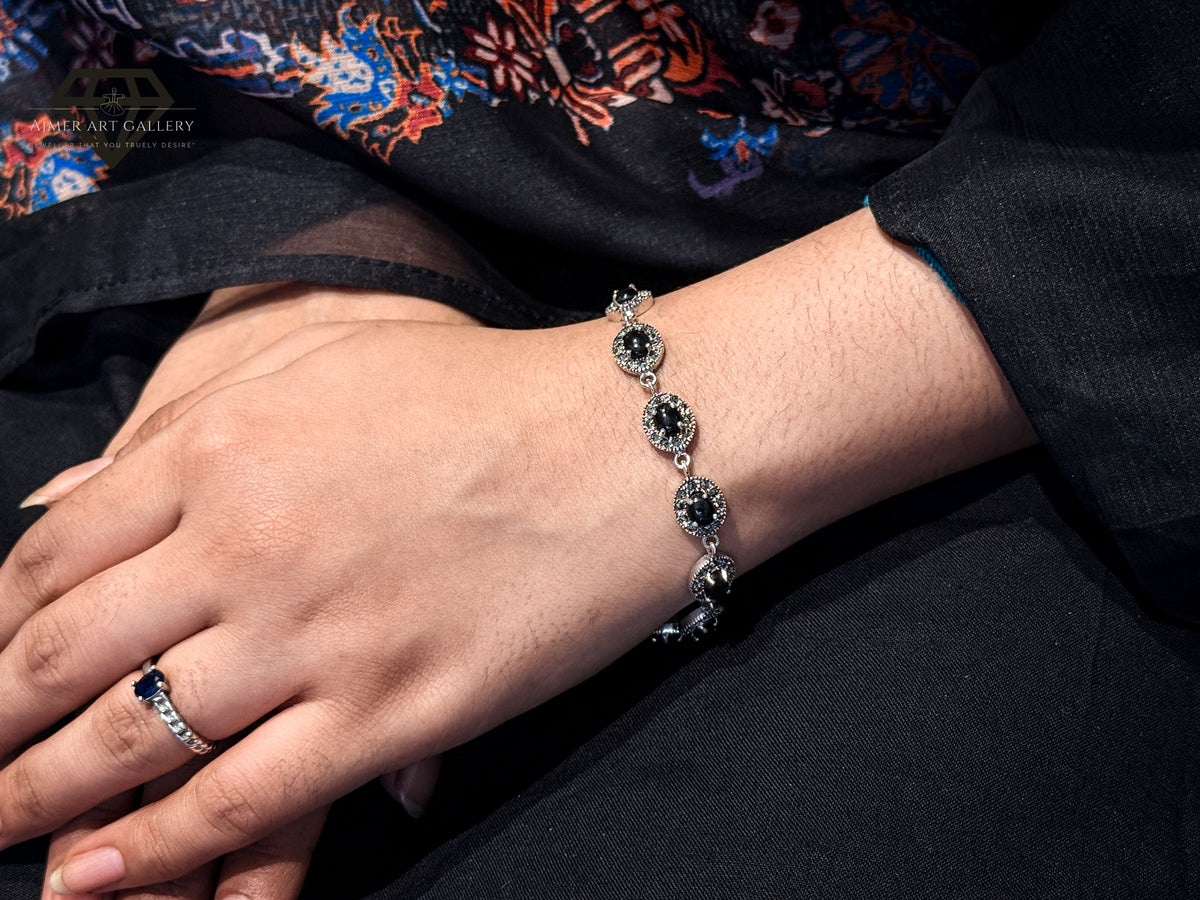 Premium Black Gemstones Bracelet For Women
