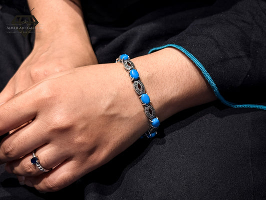 Premium Blue Gemstones Bracelet For Women