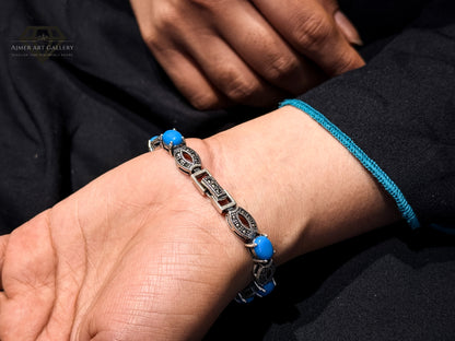 Premium Blue Gemstones Bracelet For Women
