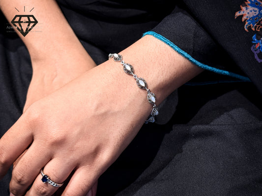 Premium White Gemstones Bracelet For Women