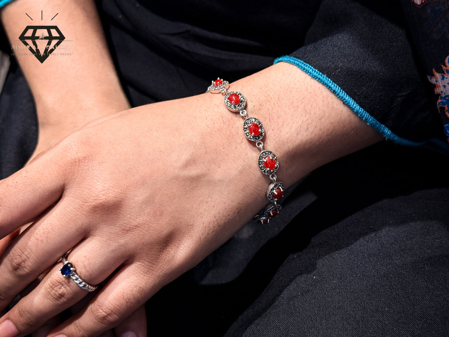 Premium Red Gemstones Bracelet For Women