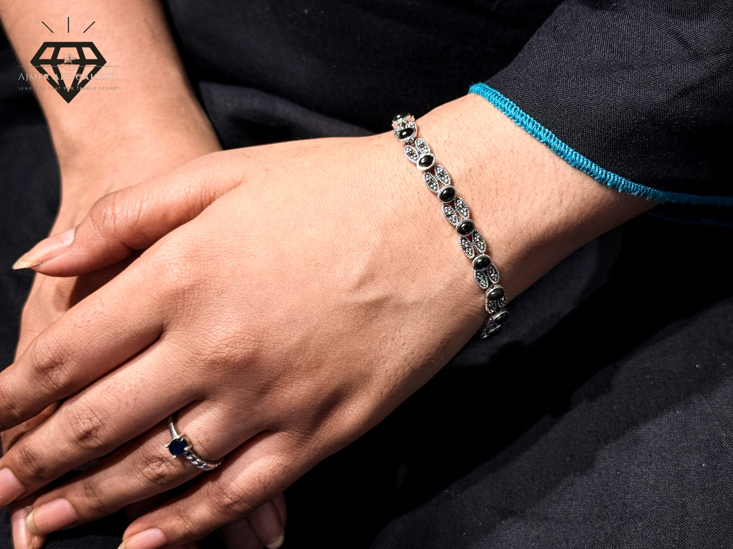 Premium Black Gemstones Bracelet For Women