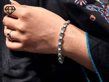 Premium White Gemstones Bracelet For Women
