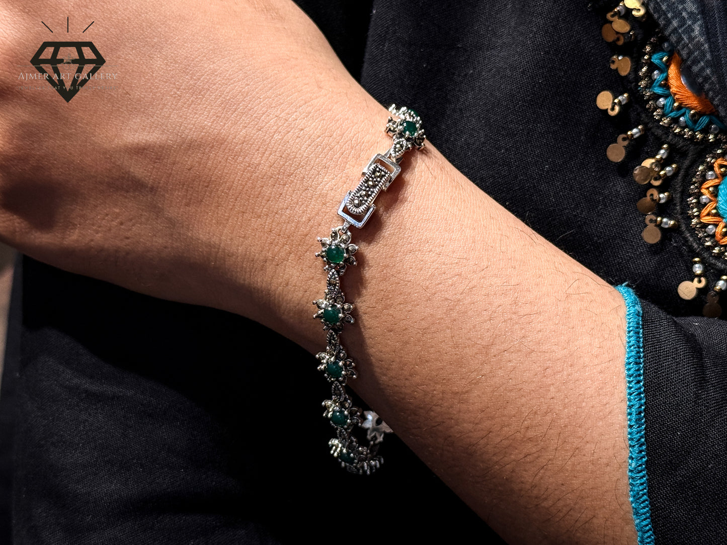 Green Gemstones Bracelet For Women