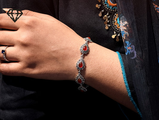Premium Red Gemstones Bracelet For Women