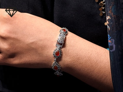 Premium Red Gemstones Bracelet For Women